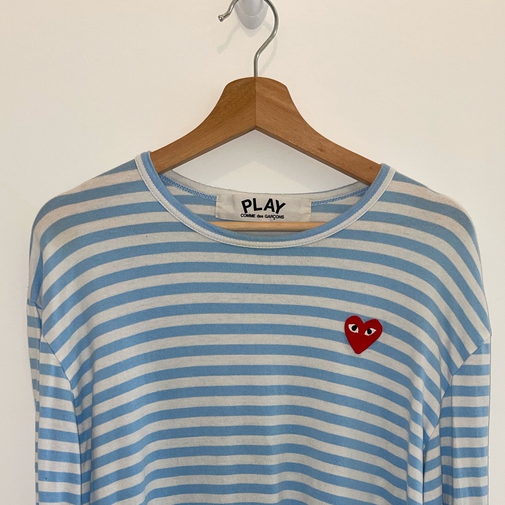 Comme Des Garçons Play striped logo T-shirt